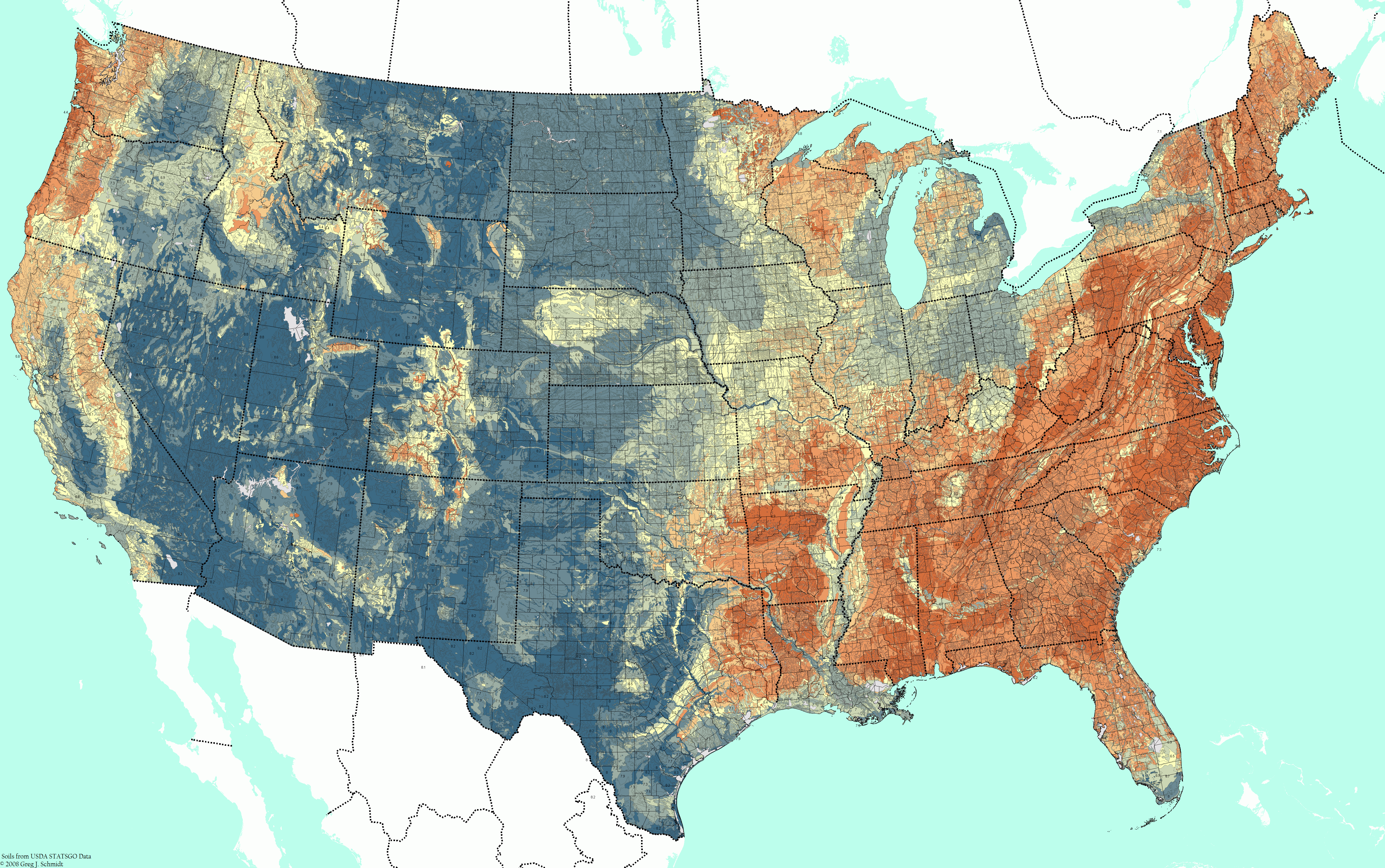 Почвы сша. Карта почв США. Геология США. Геологическая карта США.