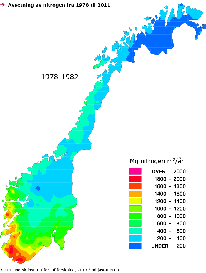Deposition of nitrogen, 1978-2011